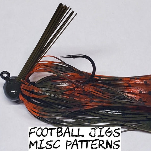 Football Jigs - Misc Patterns - Sizes: 1/4oz, 3/8oz, 1/2oz - Fireball Outdoor Products