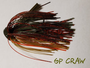Ball Head Weedless Jig ( Sizes 1/2 oz, 9/16 oz & 5/8 oz)- Crawfish Patterns