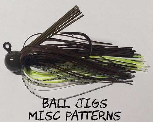 Ball Head Weedless Jig ( Sizes 5/16 oz, 3/8 oz & 7/16 oz) - Misc Patterns