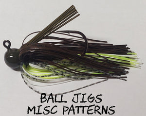 Ball Head Weedless Jig ( Sizes 1/2 oz, 9/16 oz & 5/8 oz) - Misc Patterns