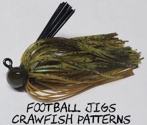 Football Jigs - Crayfish Patterns -Sizes: 1/4oz, 3/8oz, 1/2oz