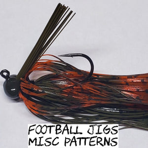 Football Jigs - Misc Patterns-  Sizes: 1/4oz, 3/8oz, 1/2oz